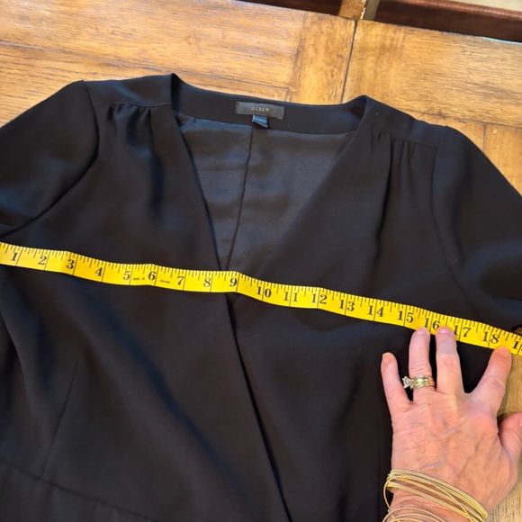 J. Crew Black Classic Wrap Dress, size 2, Closet Staple LBD Office Church Event - Picture 11 of 14